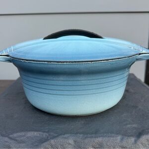 Le CREUSET Futura #23 Round Dutch Oven Blue Jean-Louis Barrault France Vintage